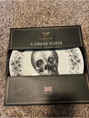 Viral Halloween decor halloween skull plate set goth kitchen Halloween plates